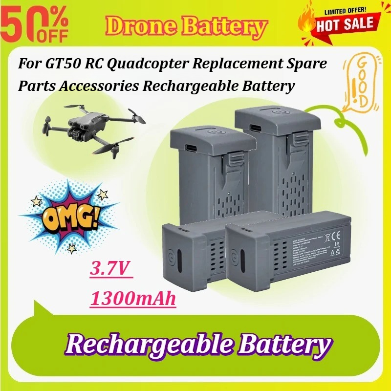 Drone Rc Gt50 - Baterai Drone 3.7V 1300mAh 1-5 Buah