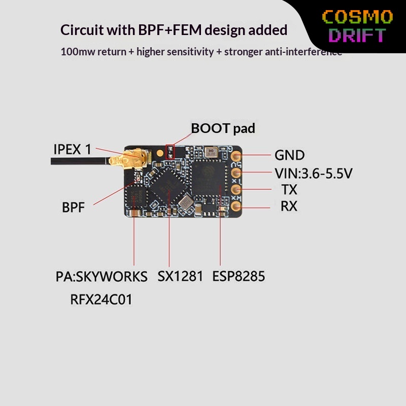 Drone Rc Transmitter And Receiver - Penerima Hot BAYCK Expresslrs Elrs 2.4