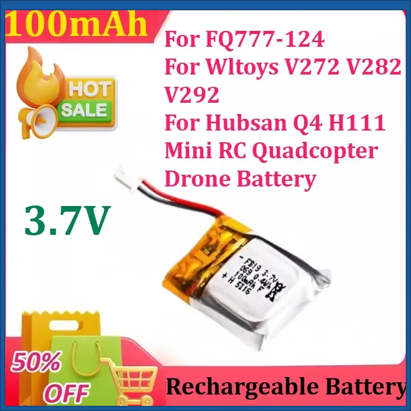 Drone Fq777 Rc Quadcopter - Baterai Lipo 3.7V 100mAh untuk FQ777-124