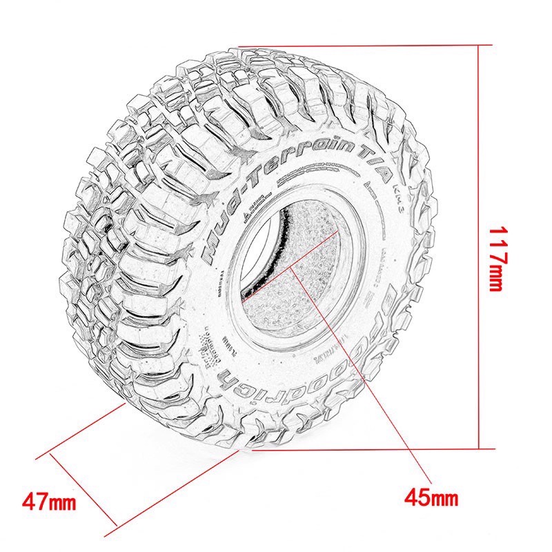 Mobil RC 1.9 Inci 117Mm Ban Ka - Rc Rock Crawler ulasan dan harga