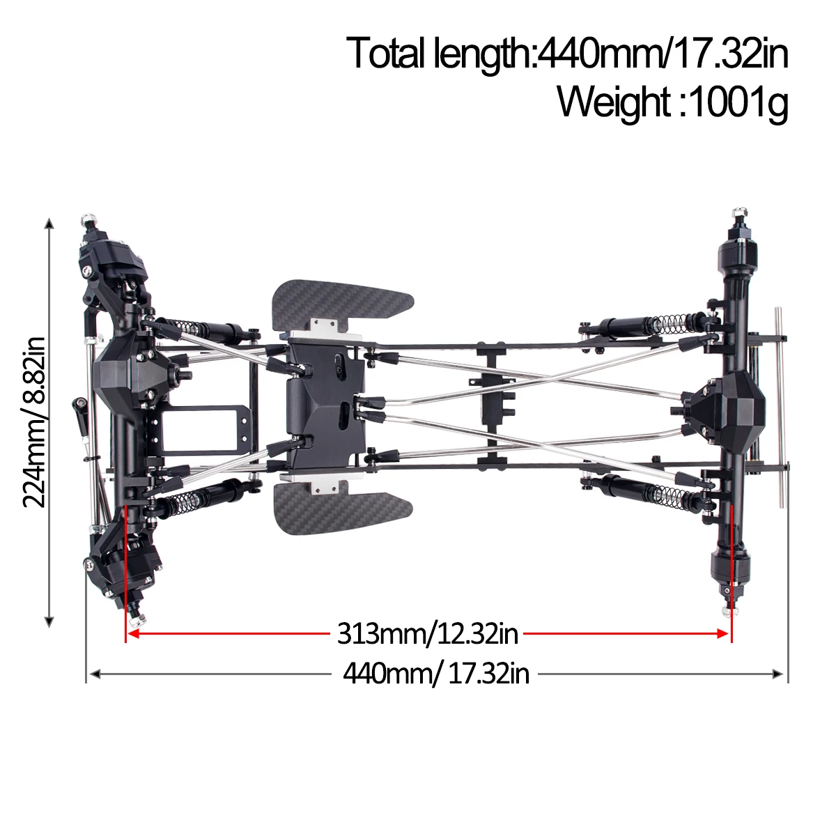 Kit Sasis LCG Serat Karbon den - Rc Rock Crawler ulasan dan harga